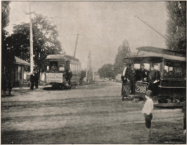 Looking north up Kingston Road from Woodbine Station 1894